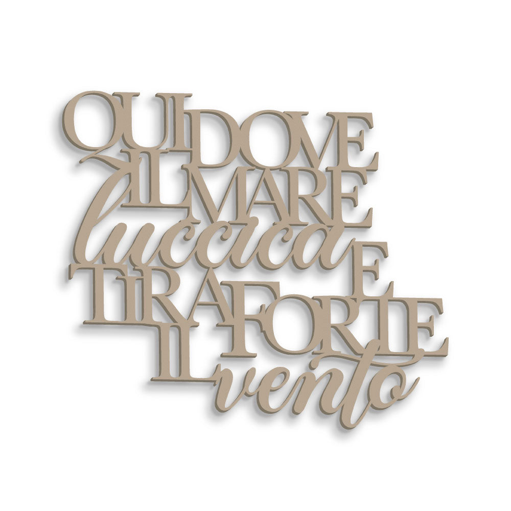 Scritta in Legno Dove il mare luccica