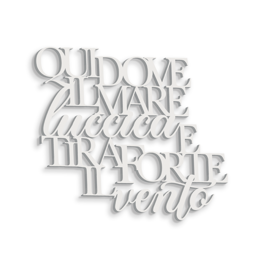 Scritta in Legno Dove il mare luccica