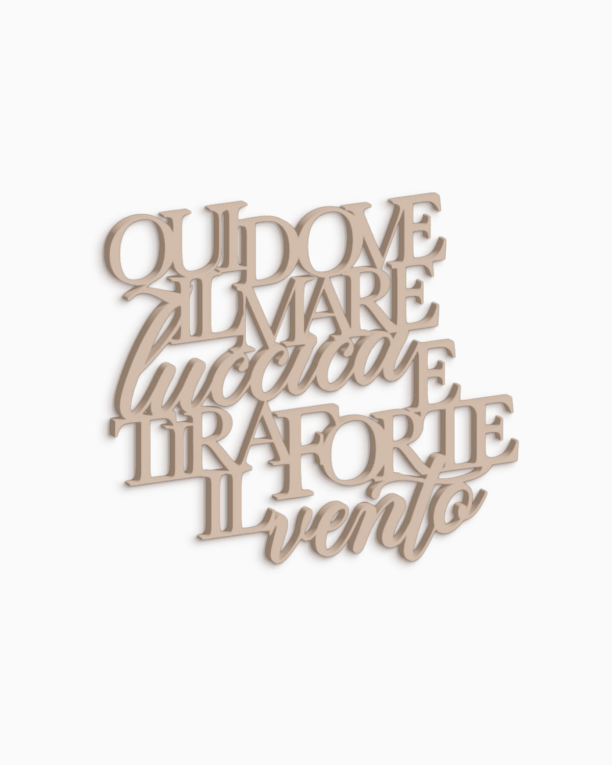Scritta in Legno Dove il mare luccica