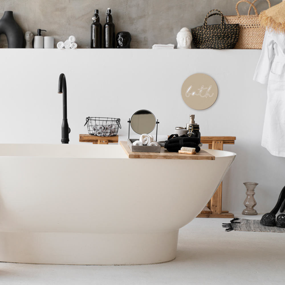 Scritta in Legno Bath
