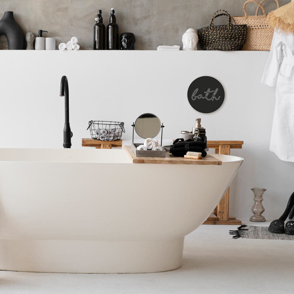Scritta in Legno Bath