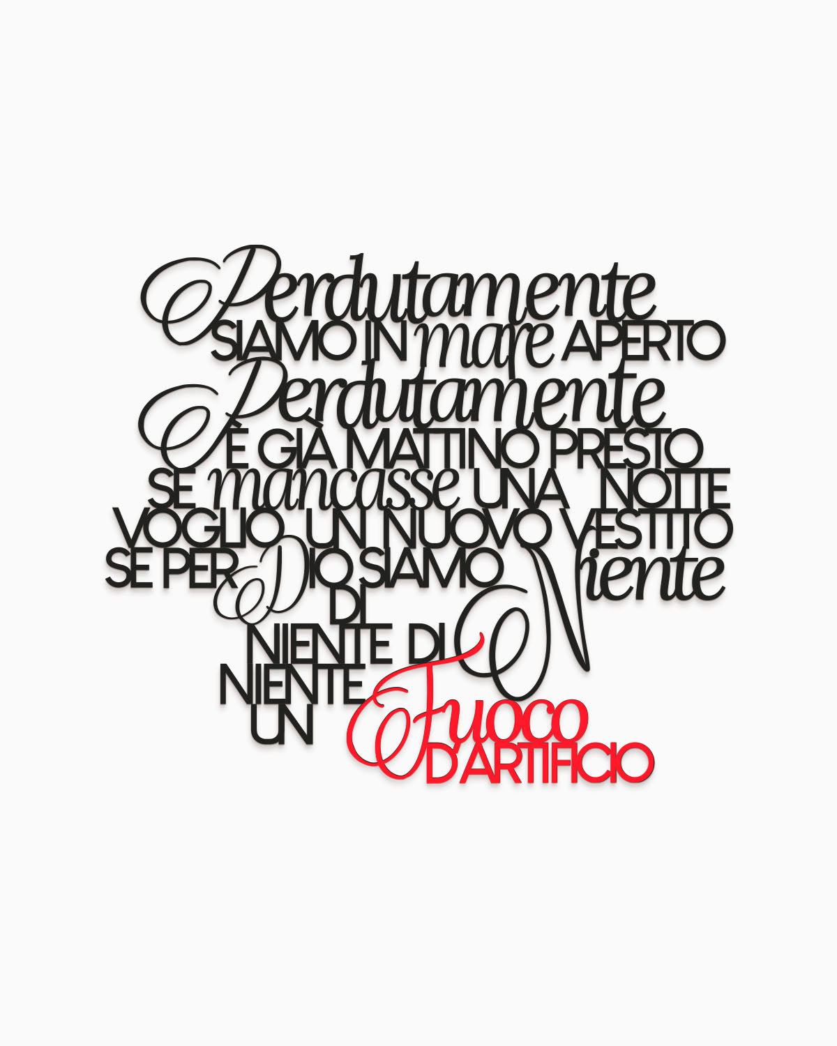 Scritta in legno Perdutamente