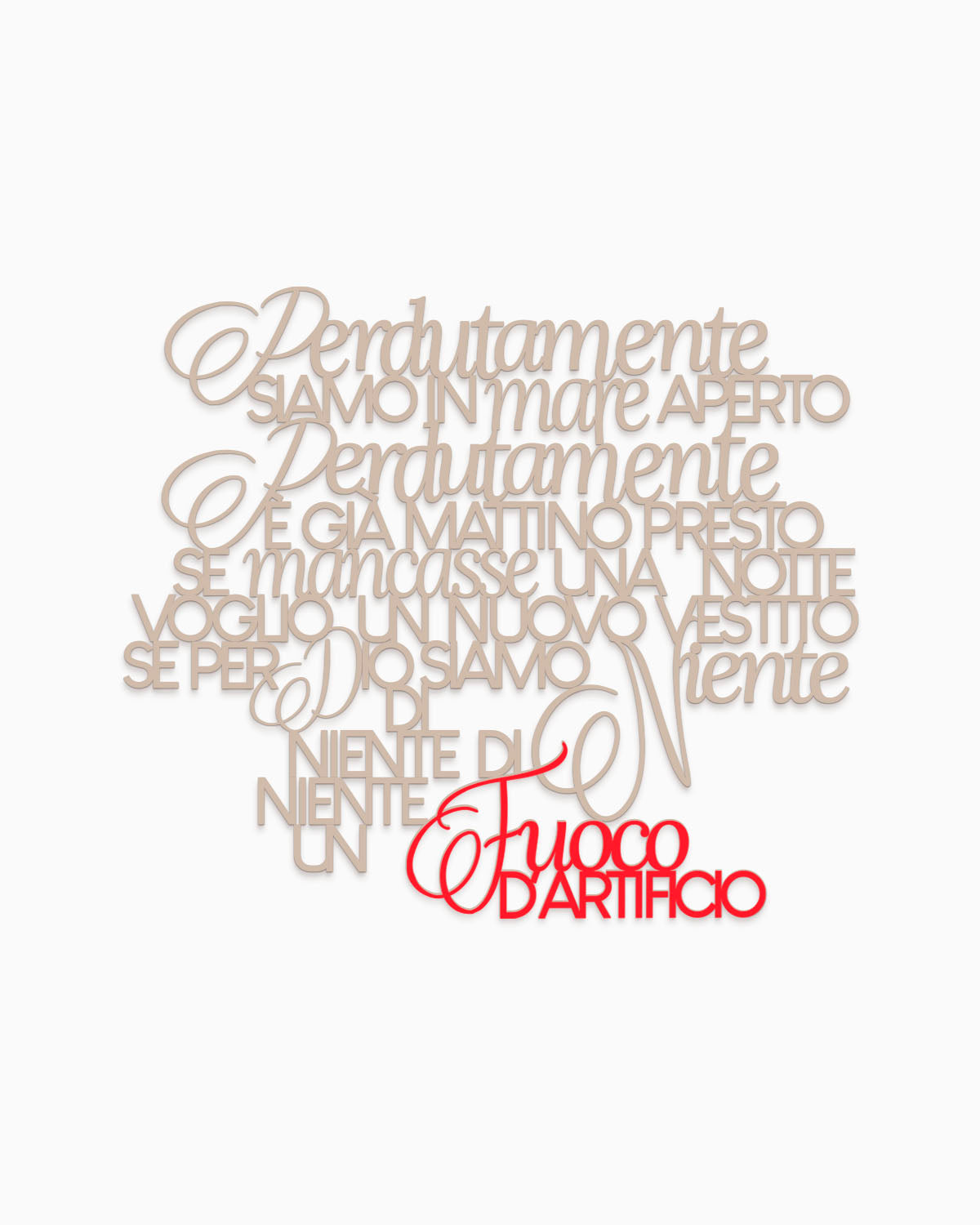 Scritta in legno Perdutamente
