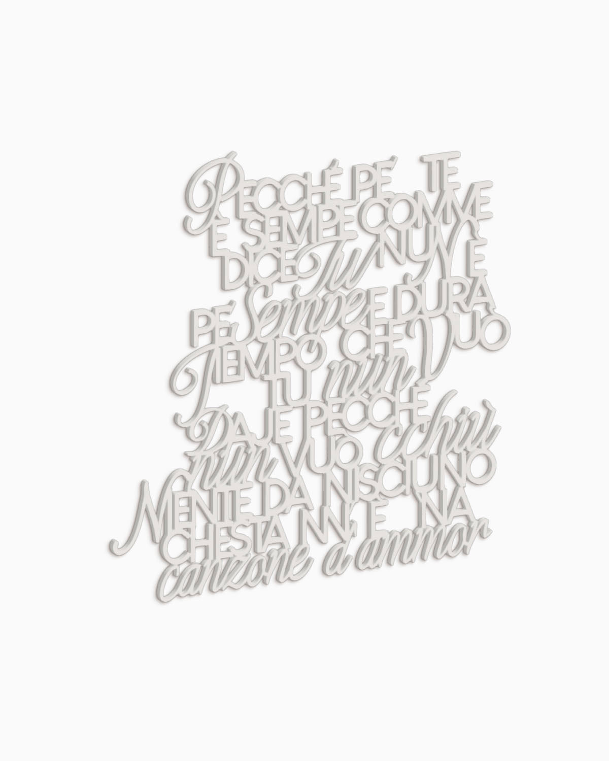 Scritta in legno Canzone d'amore