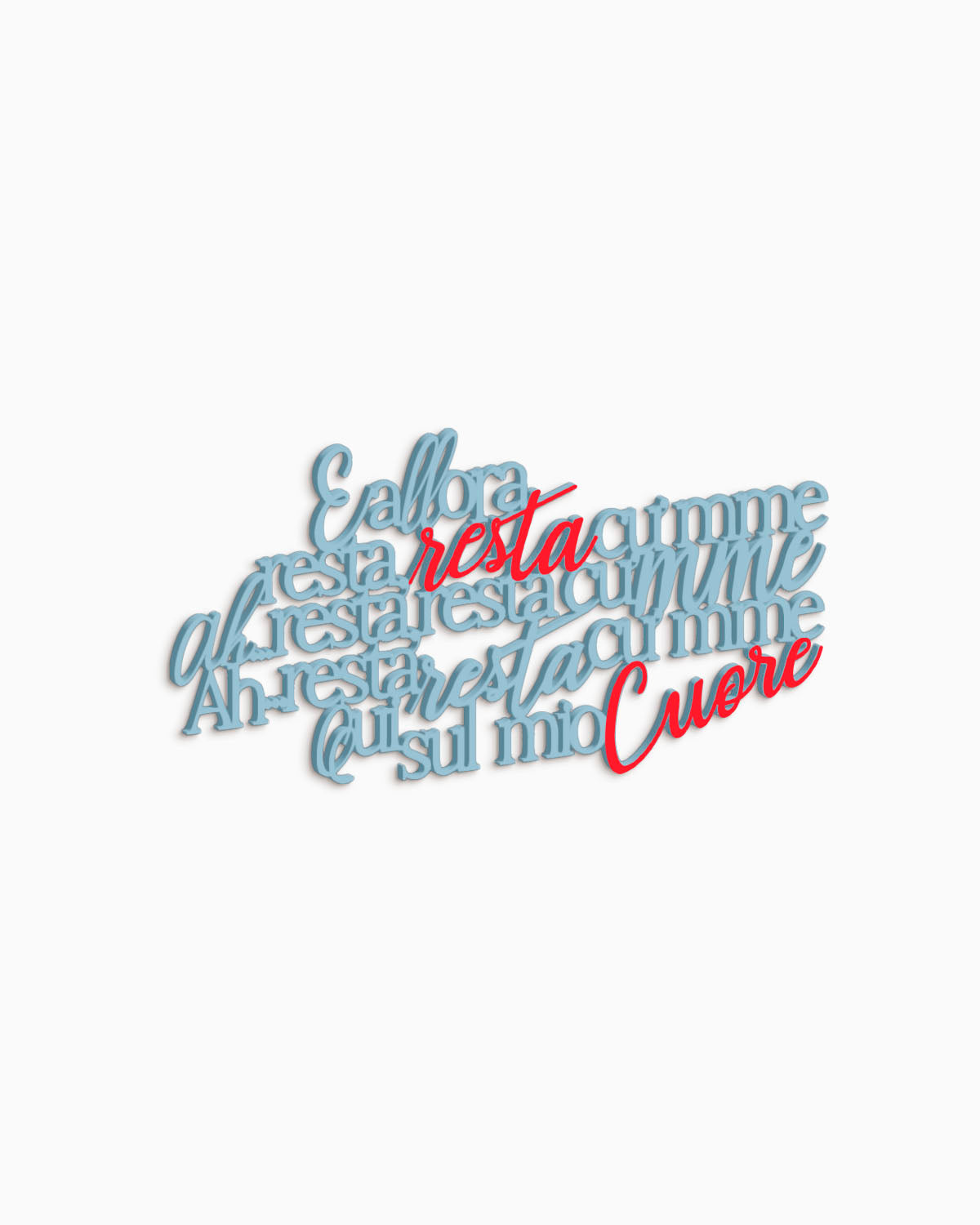 Scritta in legno Resta cù mme
