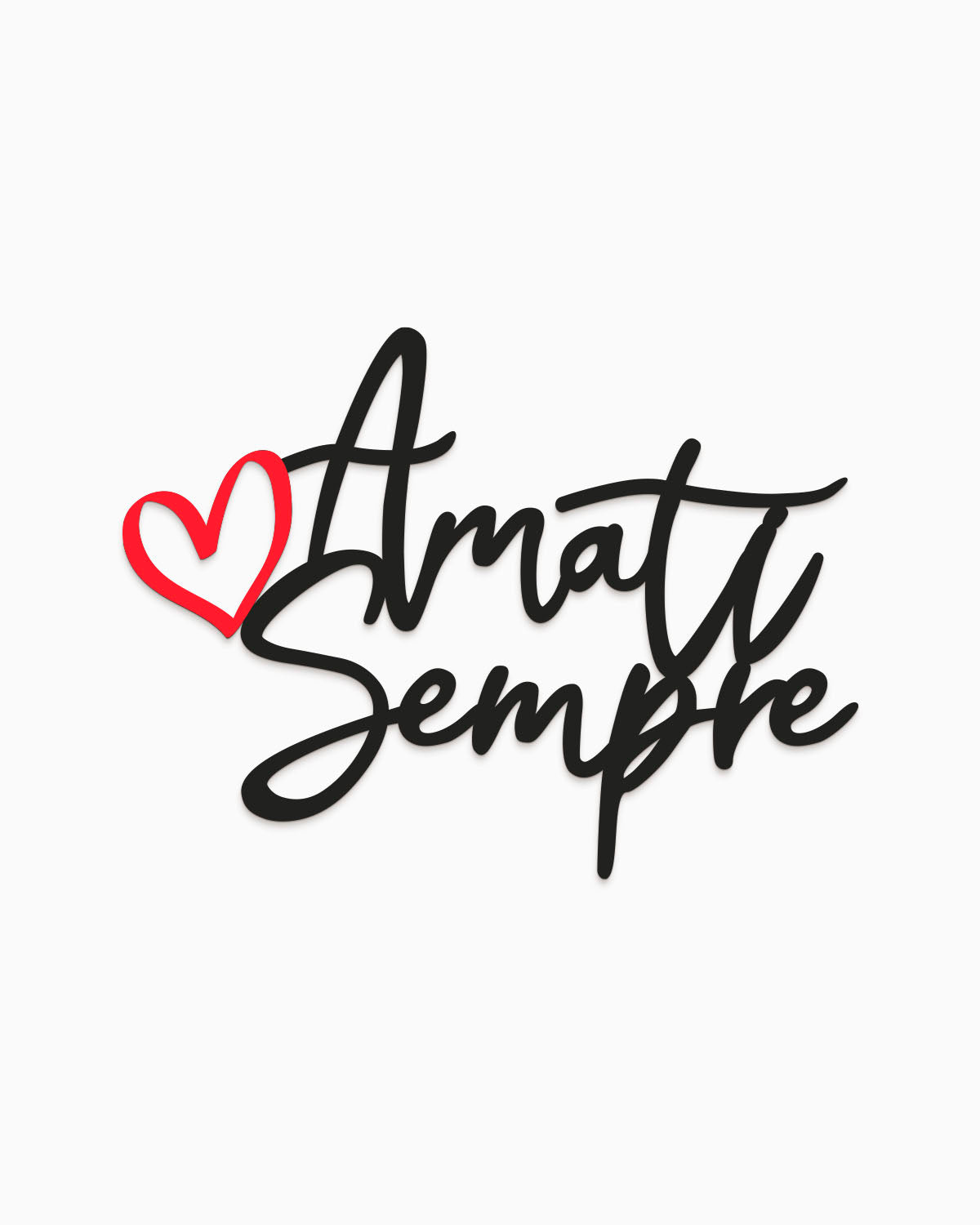 Scritta in legno Amati sempre