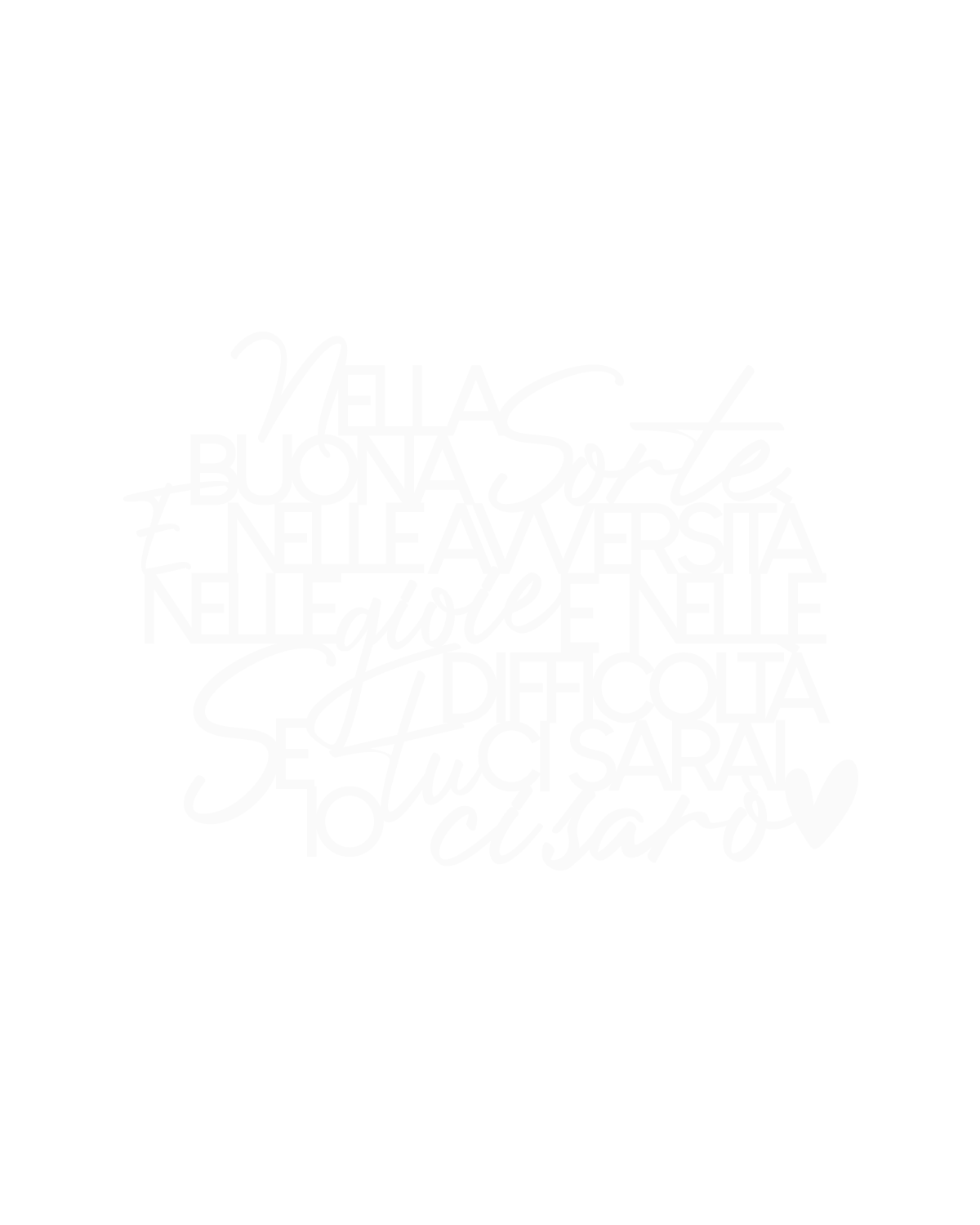 Scritta in legno io ci sarò