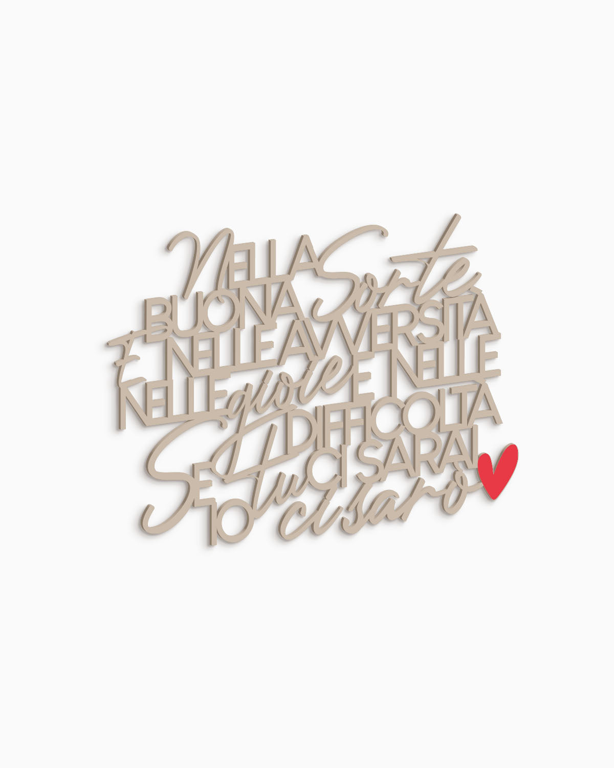 Scritta in legno io ci sarò