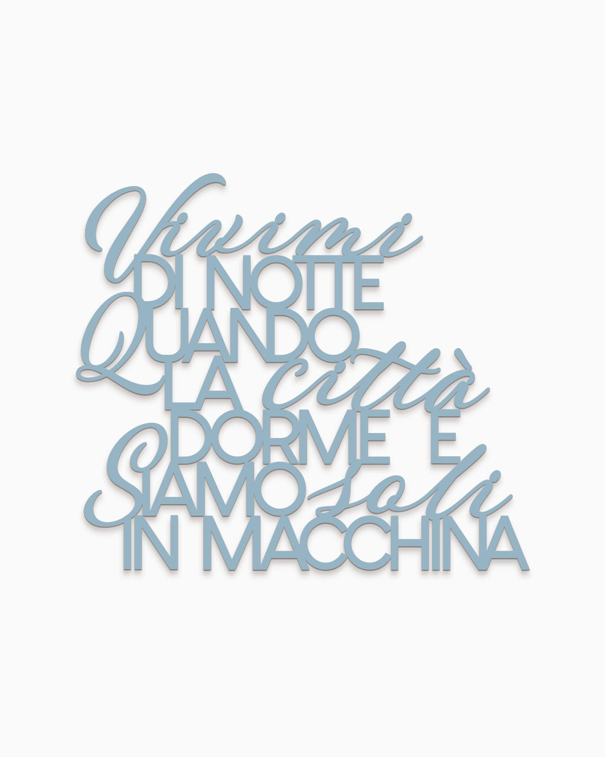 Scritta in legno Vivimi di notte