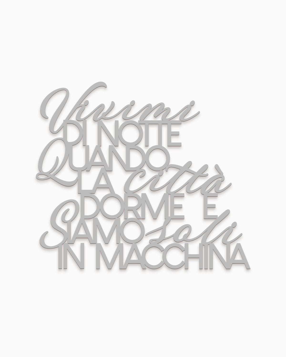 Scritta in legno Vivimi di notte