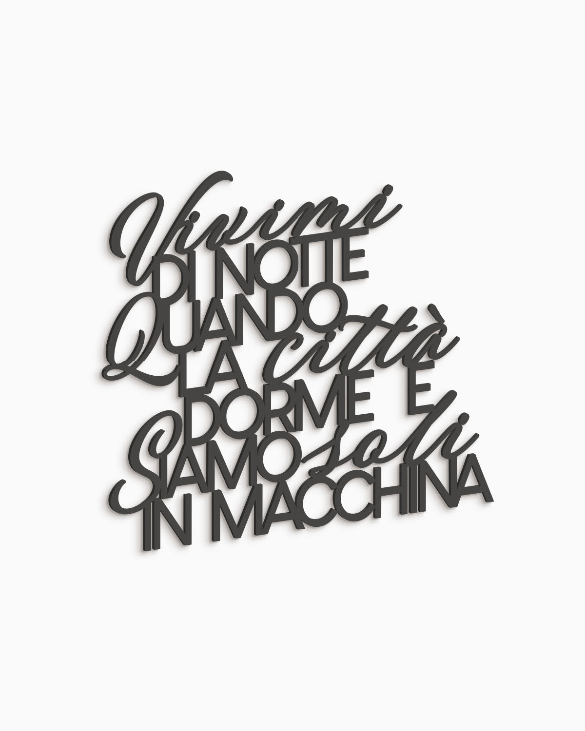 Scritta in legno Vivimi di notte