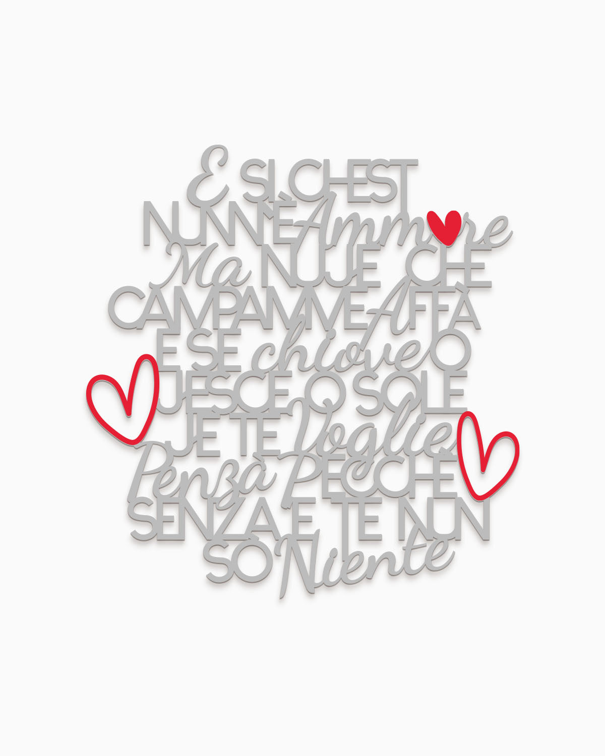 Scritta in legno Senza e' te