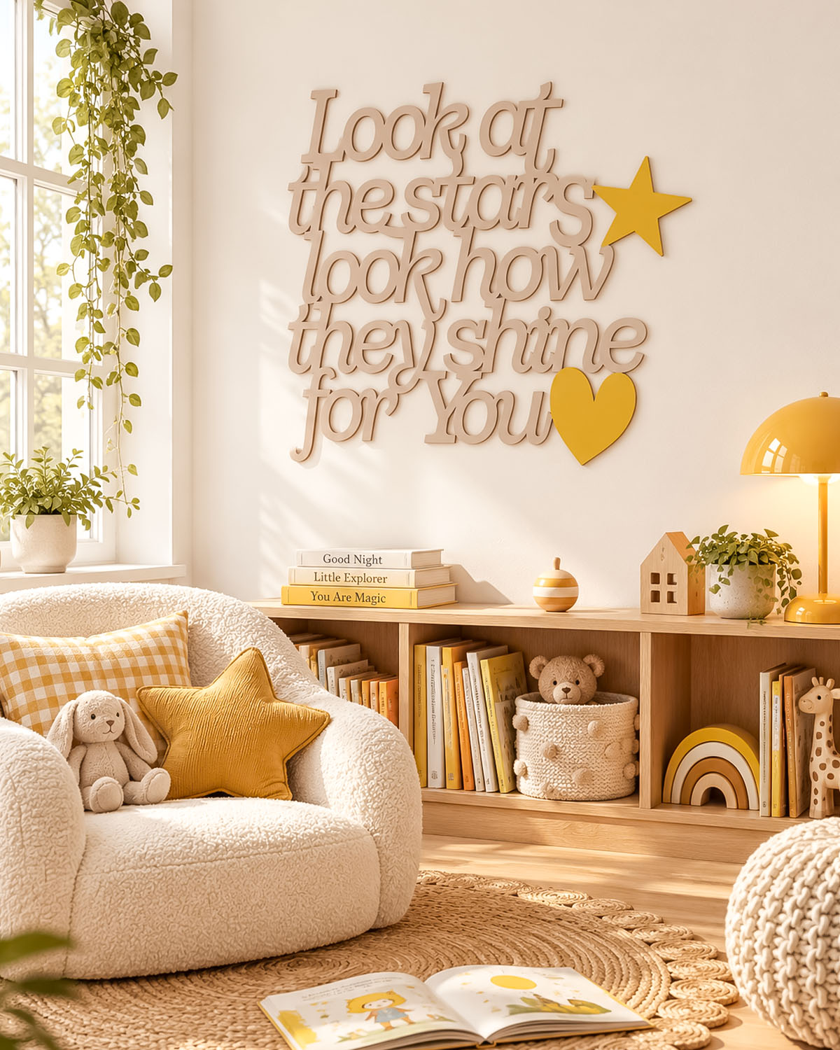 Scritta in legno Yellow