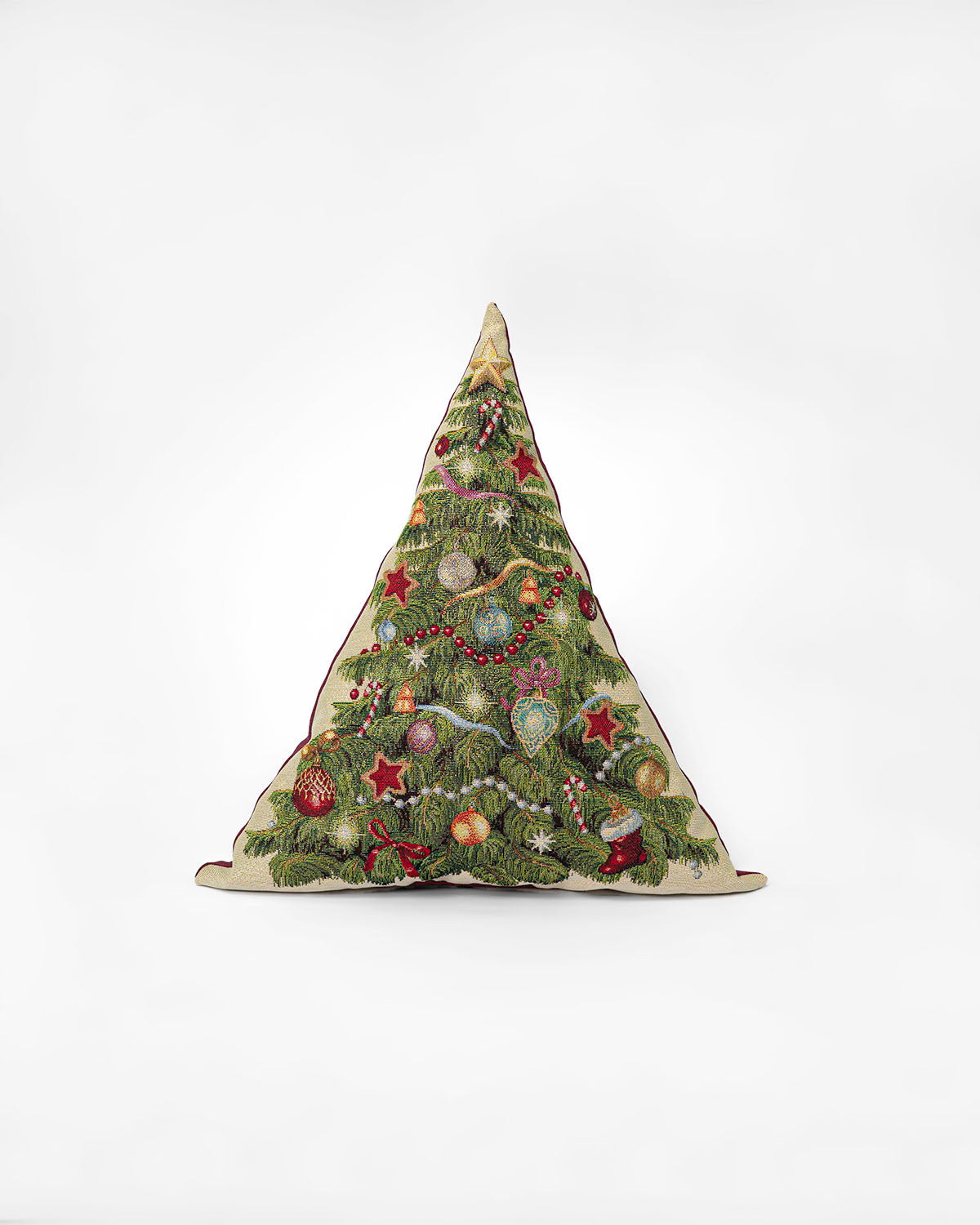 Red Christmas Tartan Bow Cushion