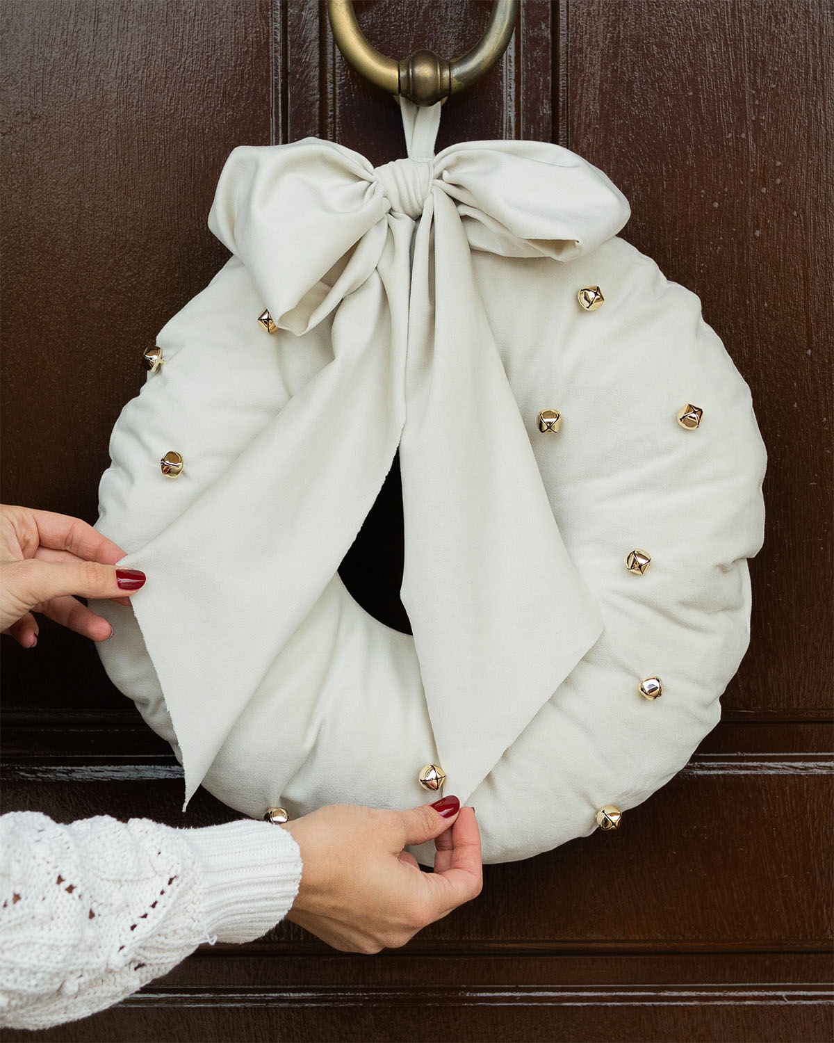 decorazione natalizia, ghirlanda fuori porta decorazione casa #colore_bianco