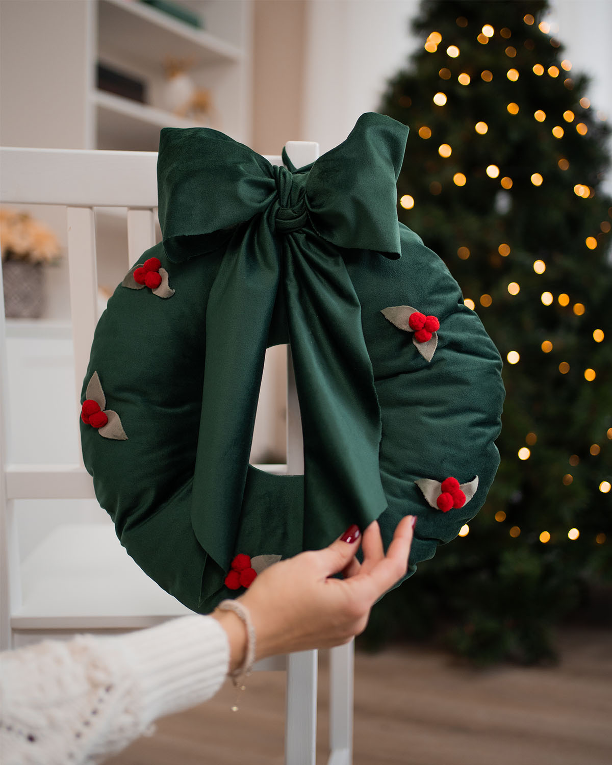 decorazione natalizia, ghirlanda fuori porta decorazione casa #colore_verde