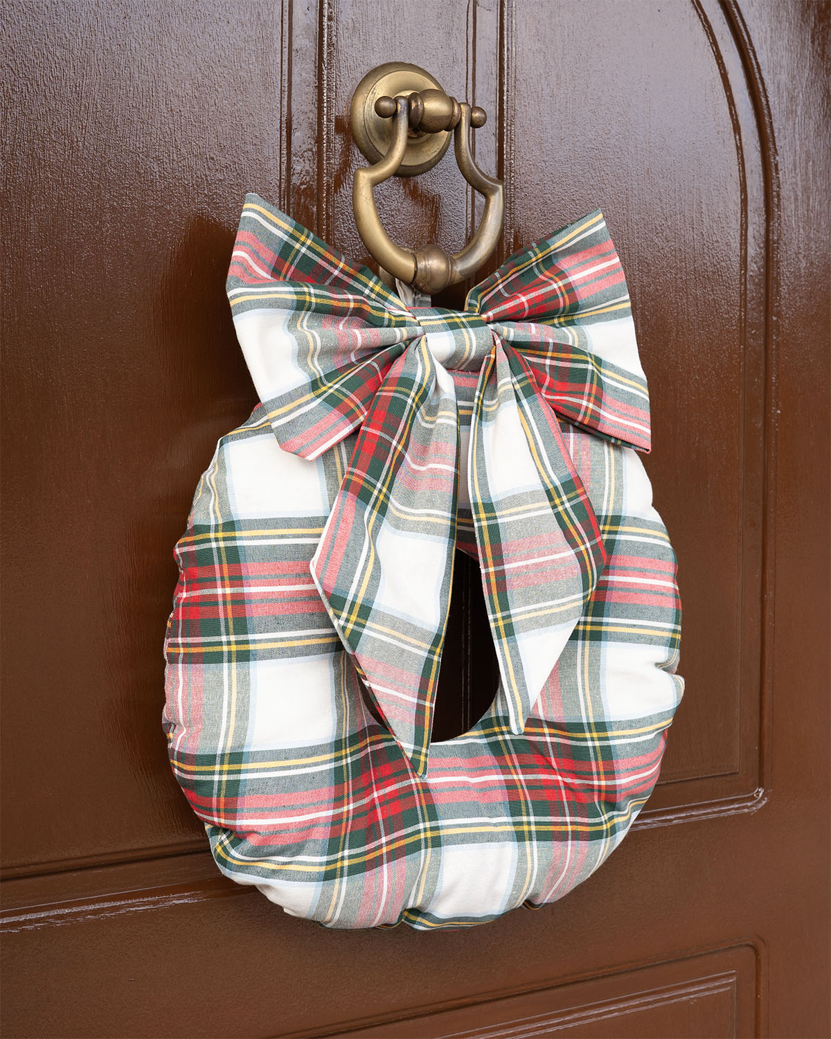decorazione natalizia, ghirlanda tartan #colore_bianco