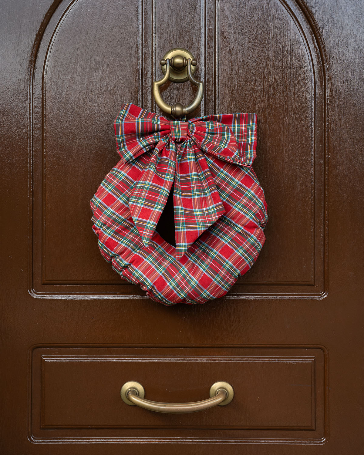 decorazione natalizia, ghirlanda tartan #colore_rosso