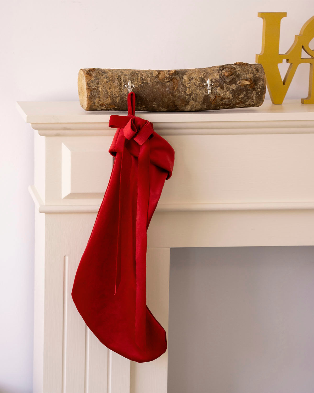 decorazione natalizia befana calza in velluto fatta a mano