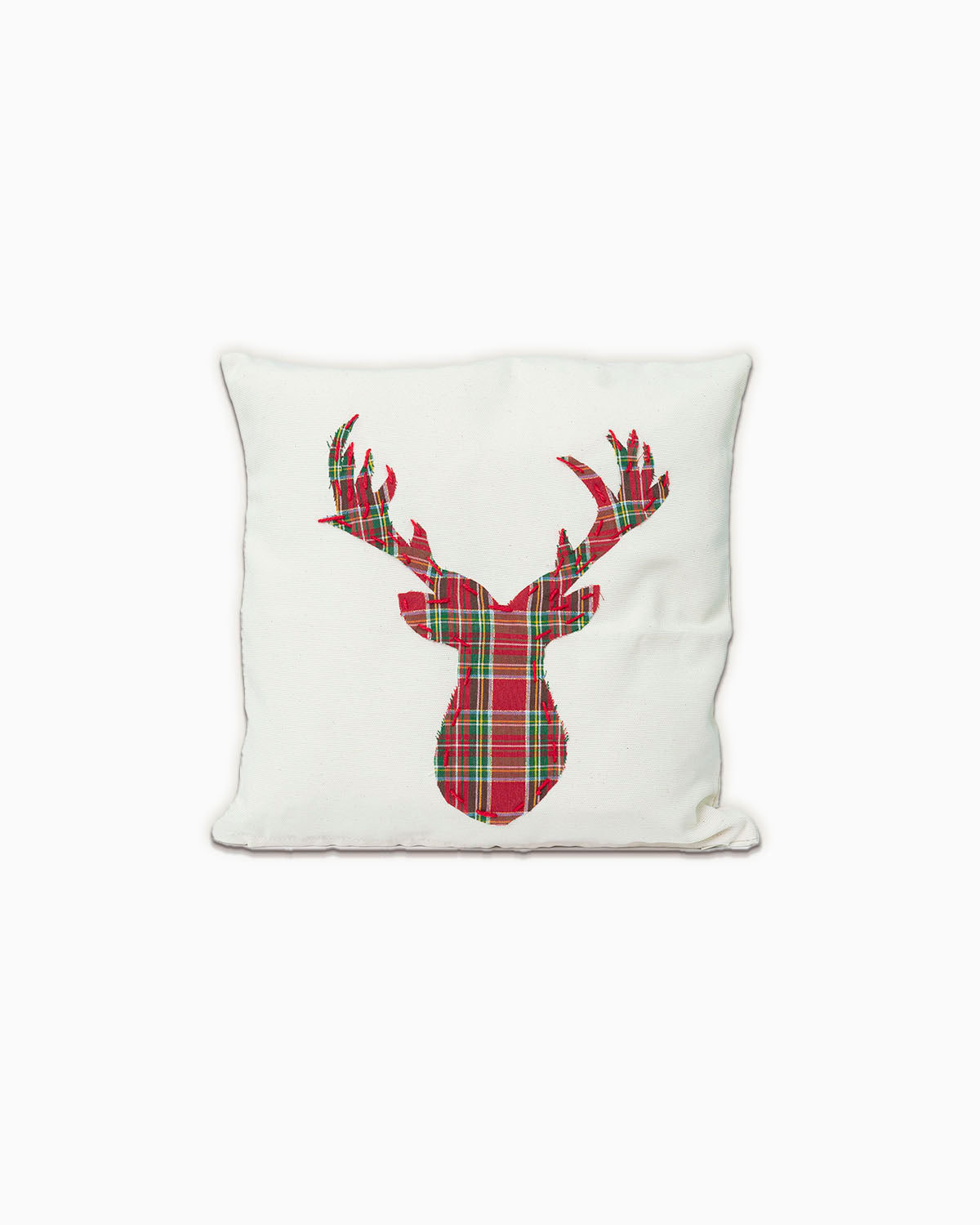 Federa Per Cuscino Natale SP S.a.s. Con Renne E Alberi, Rossa E Bianca, 60x60 Cm, Made In Italy