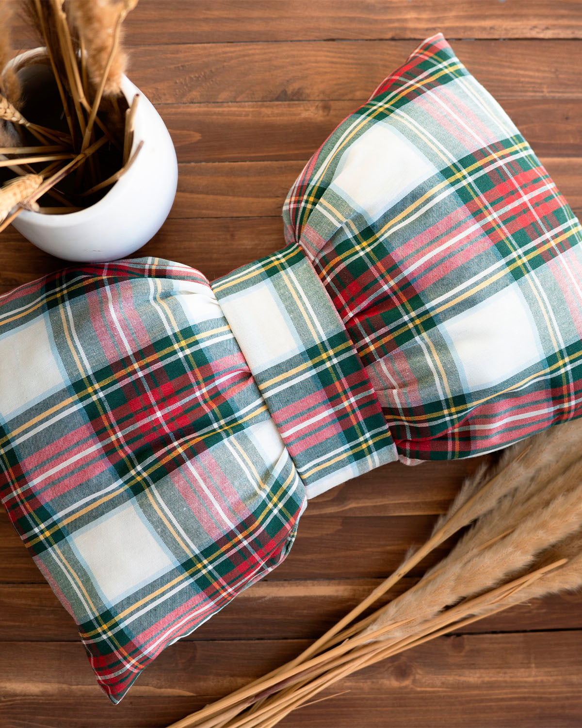 decorazione natalizia cuscino a forma di fiocco