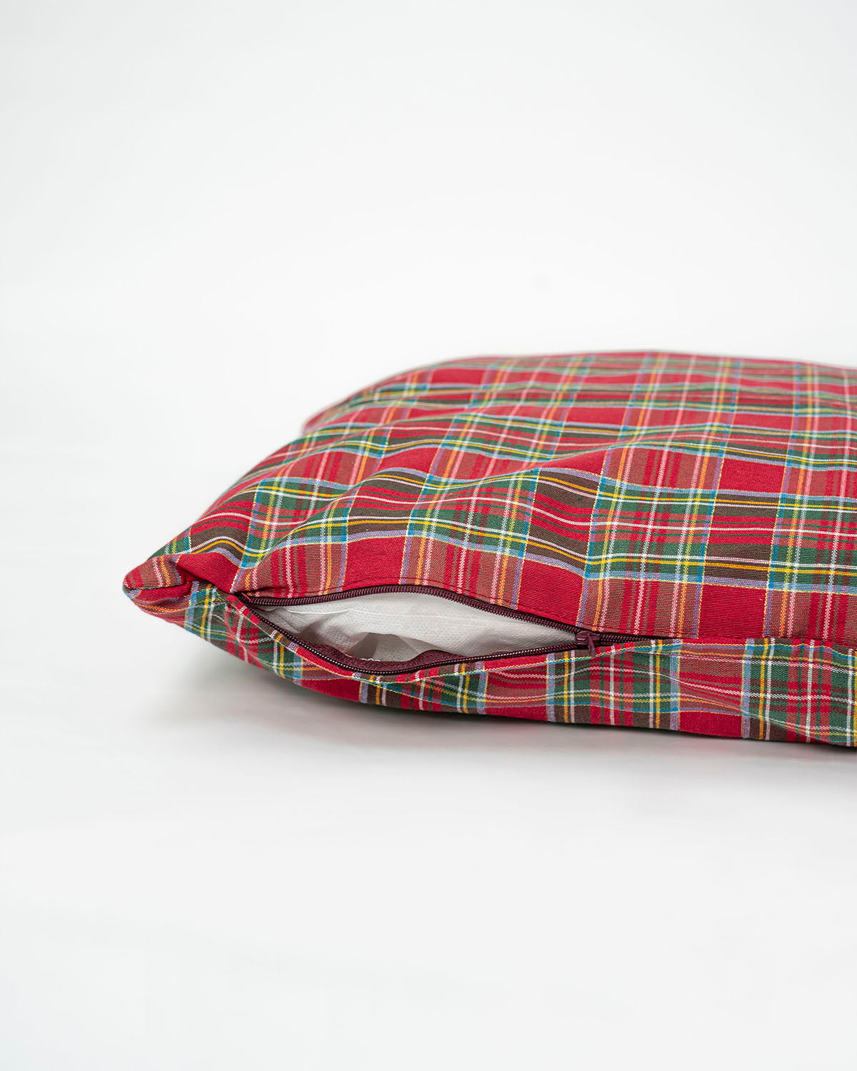 decoraziione natalizia cuscino federa tartan