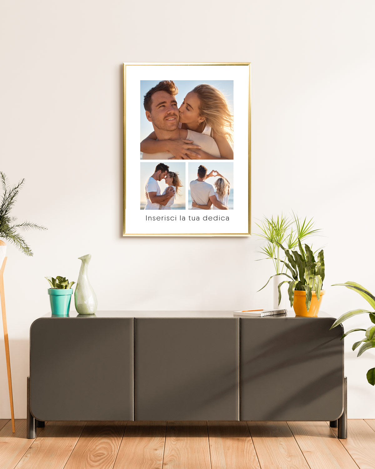 poster personalizzato con collage di foto, decorazione casa idea regalo per ambienti moderni #colore_cornice-oro