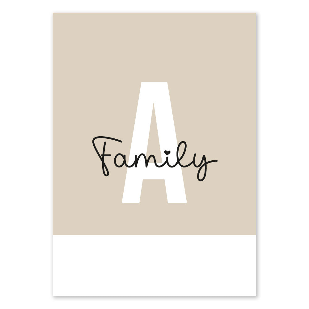 Poster Personalizzato Iniziale Famiglia