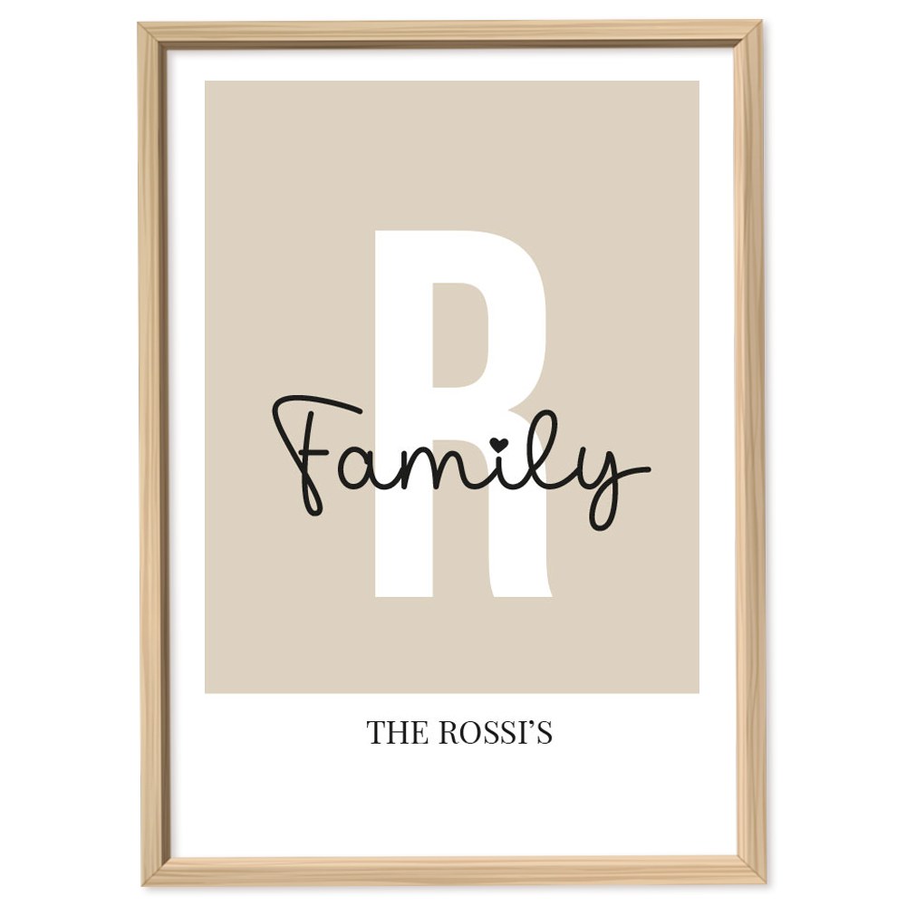 Poster Personalizzato Iniziale Famiglia