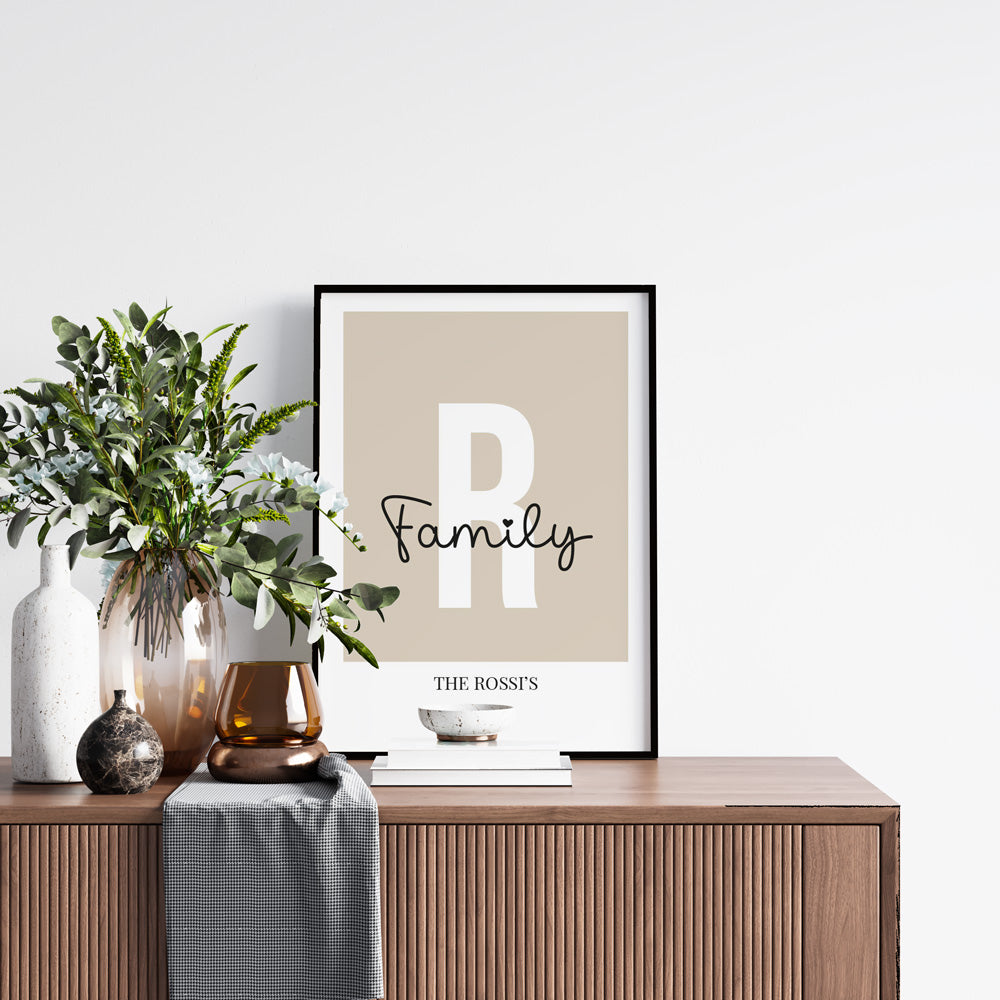 Poster Personalizzato Iniziale Famiglia