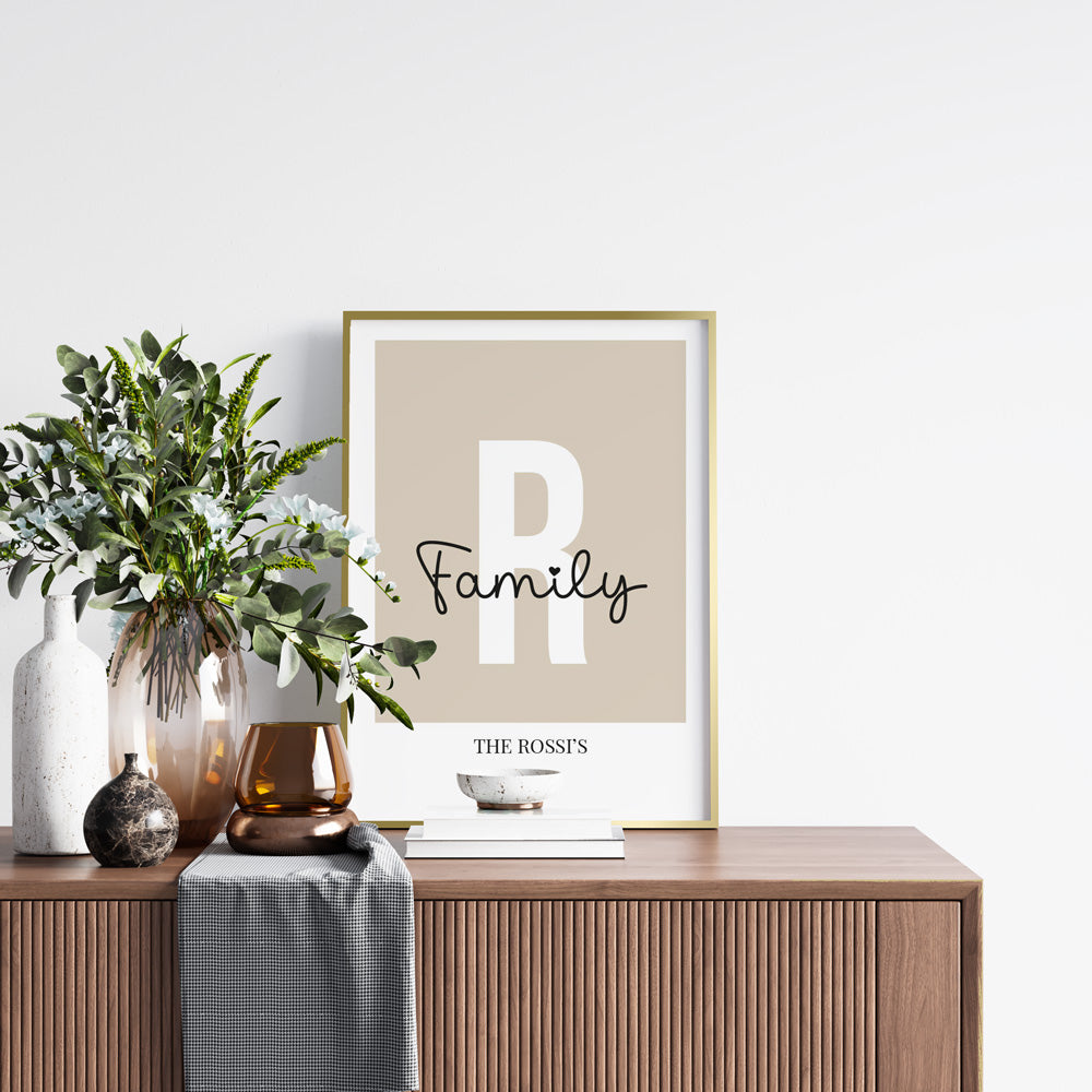 Poster Personalizzato Iniziale Famiglia