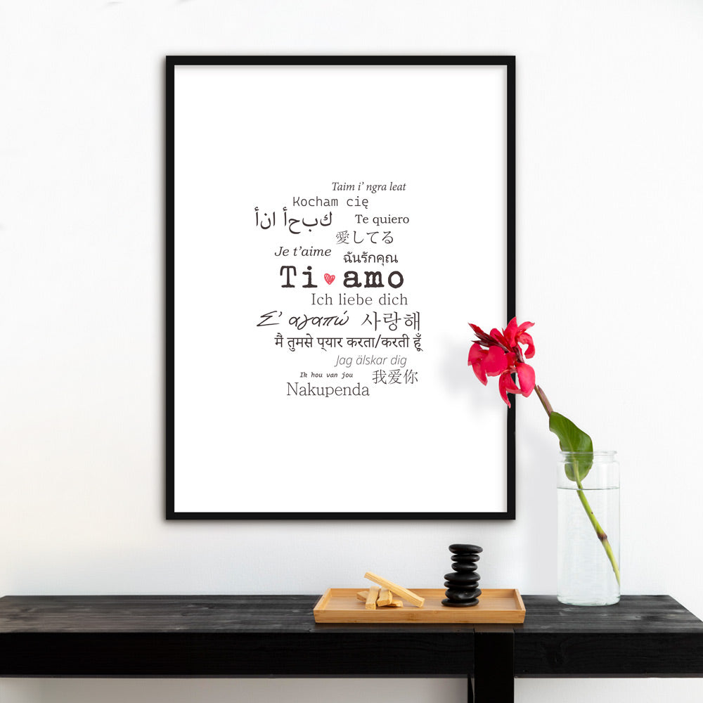 Poster Ti amo in tutte le lingue del mondo