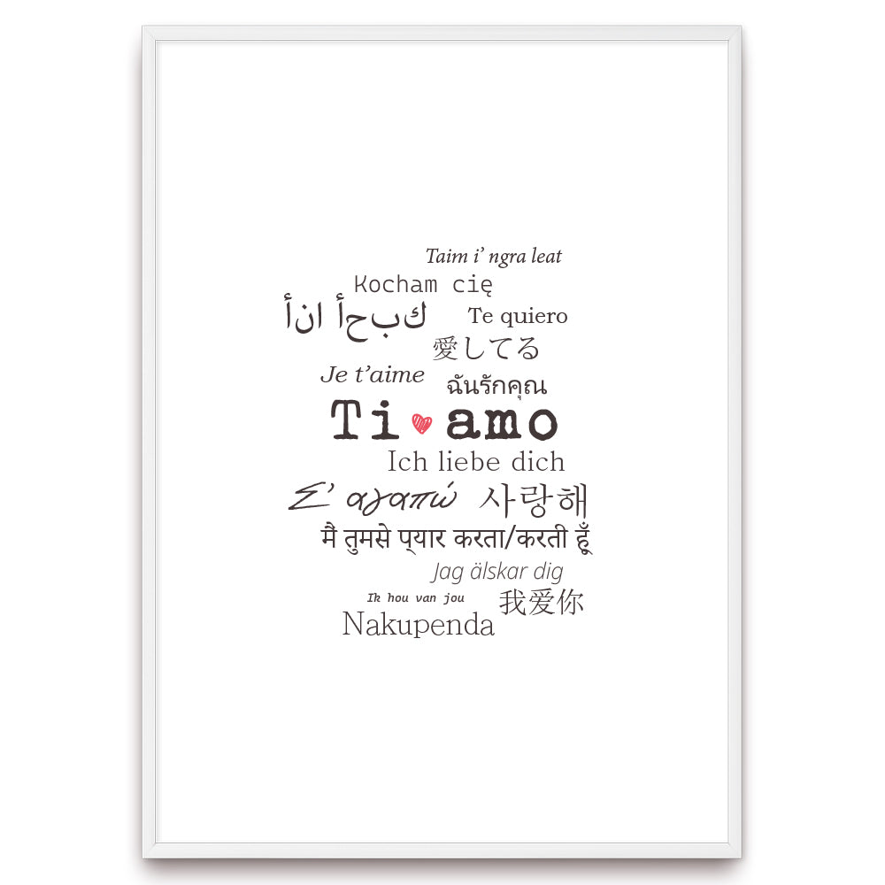 Poster Ti amo in tutte le lingue del mondo