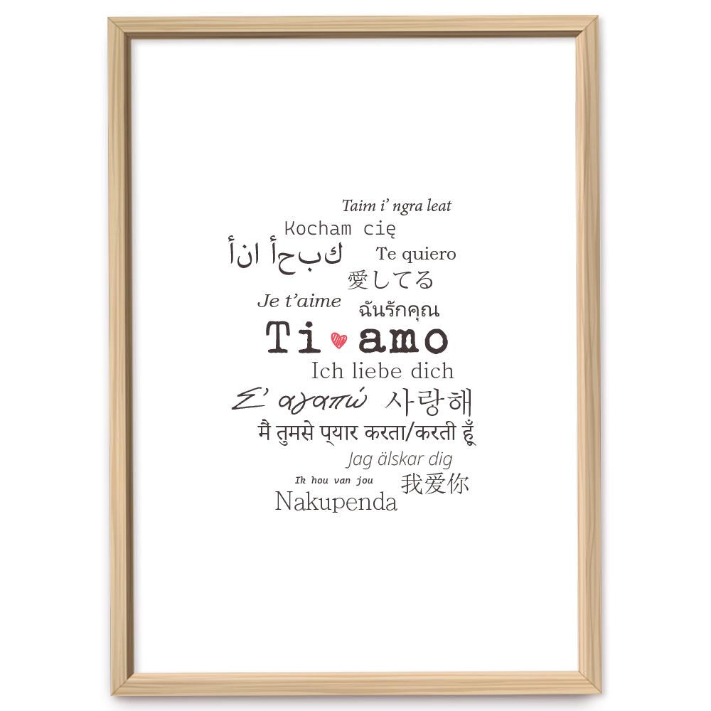 Poster Ti amo in tutte le lingue del mondo