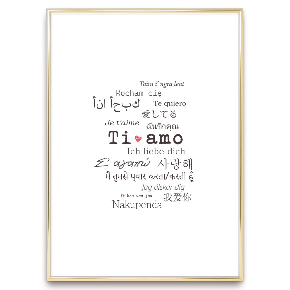 Poster Ti amo in tutte le lingue del mondo