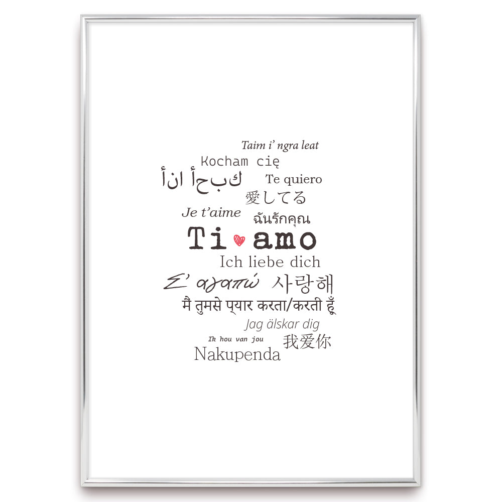 Poster Ti amo in tutte le lingue del mondo