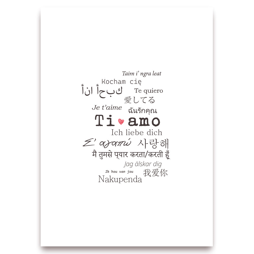 Poster Ti amo in tutte le lingue del mondo