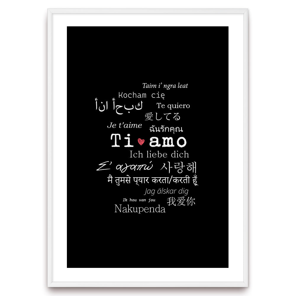 Poster Ti amo i love you, je t'aime, te amo