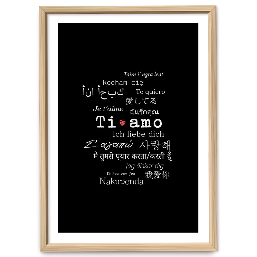 Poster Ti amo i love you, je t'aime, te amo