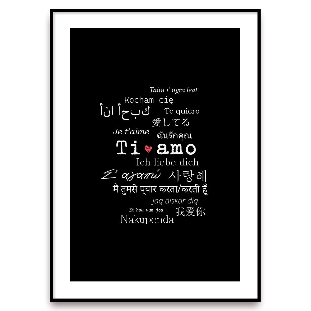 Poster Ti amo i love you, je t'aime, te amo