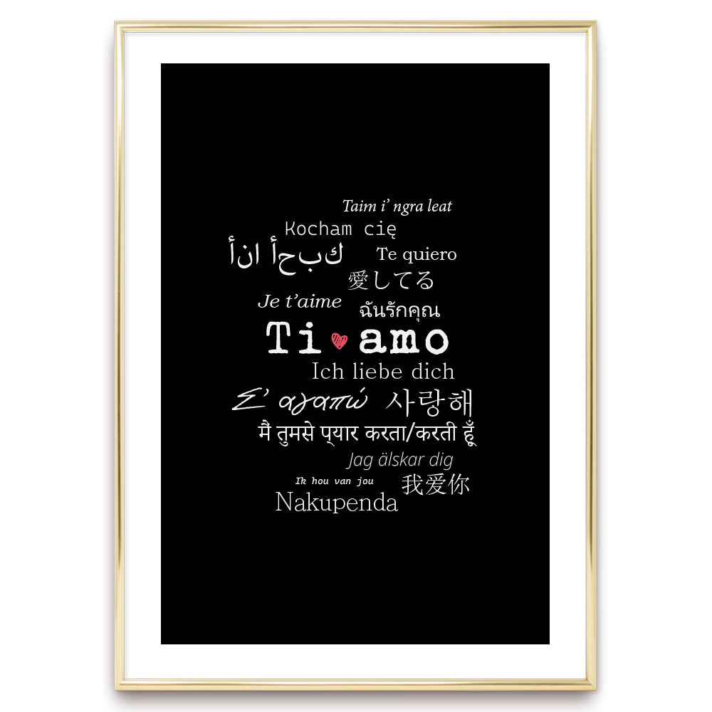 Poster Ti amo i love you, je t'aime, te amo