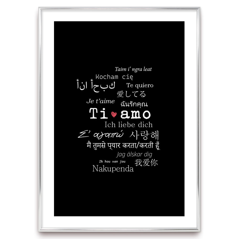 Poster Ti amo i love you, je t'aime, te amo
