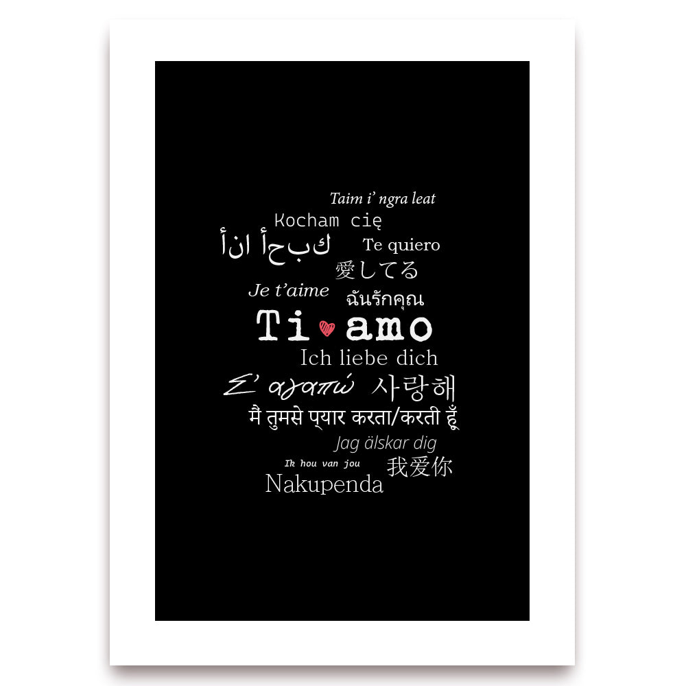 Poster Ti amo i love you, je t'aime, te amo