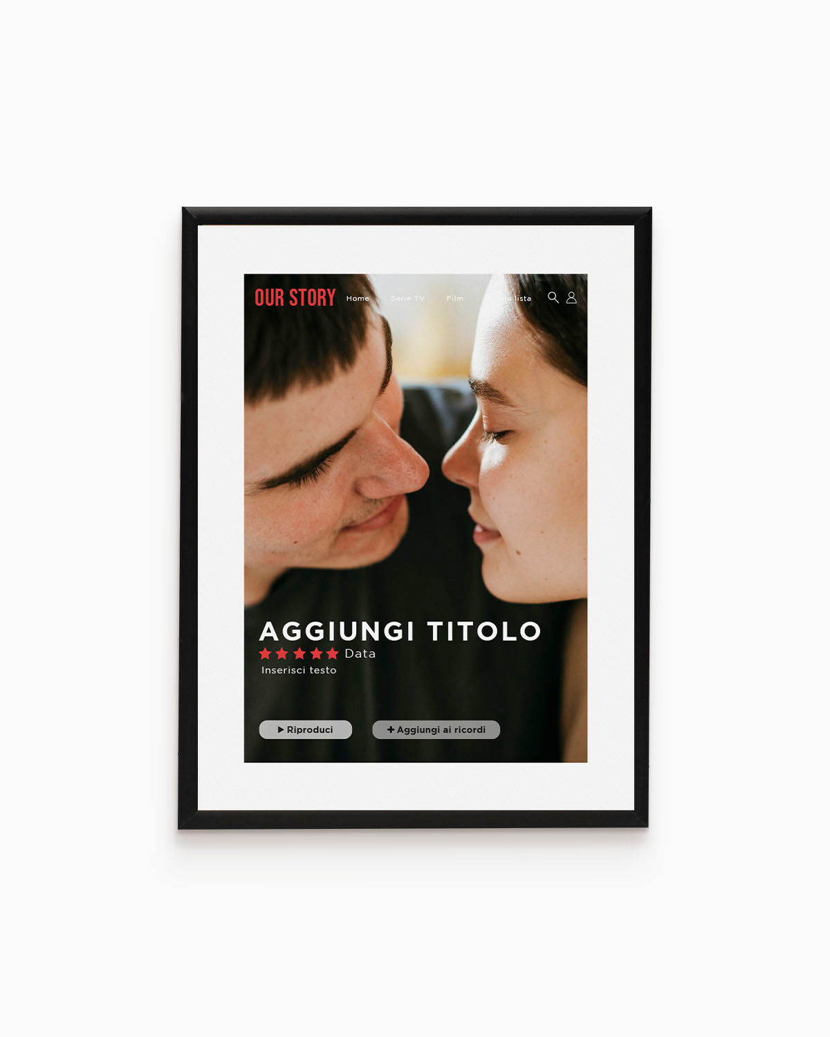 poster moderno personalizzato stile netflix idea regalo amore