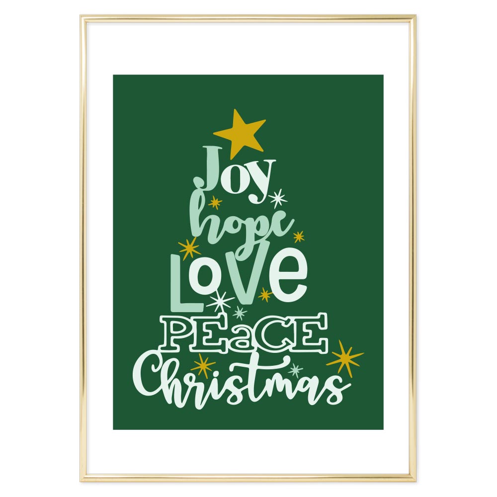 Poster Natalizio Love Christmas Tree