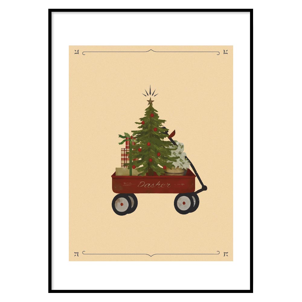 Poster Natalizio Christmas car