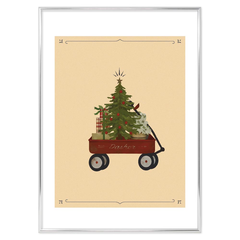 Poster Natalizio Christmas car