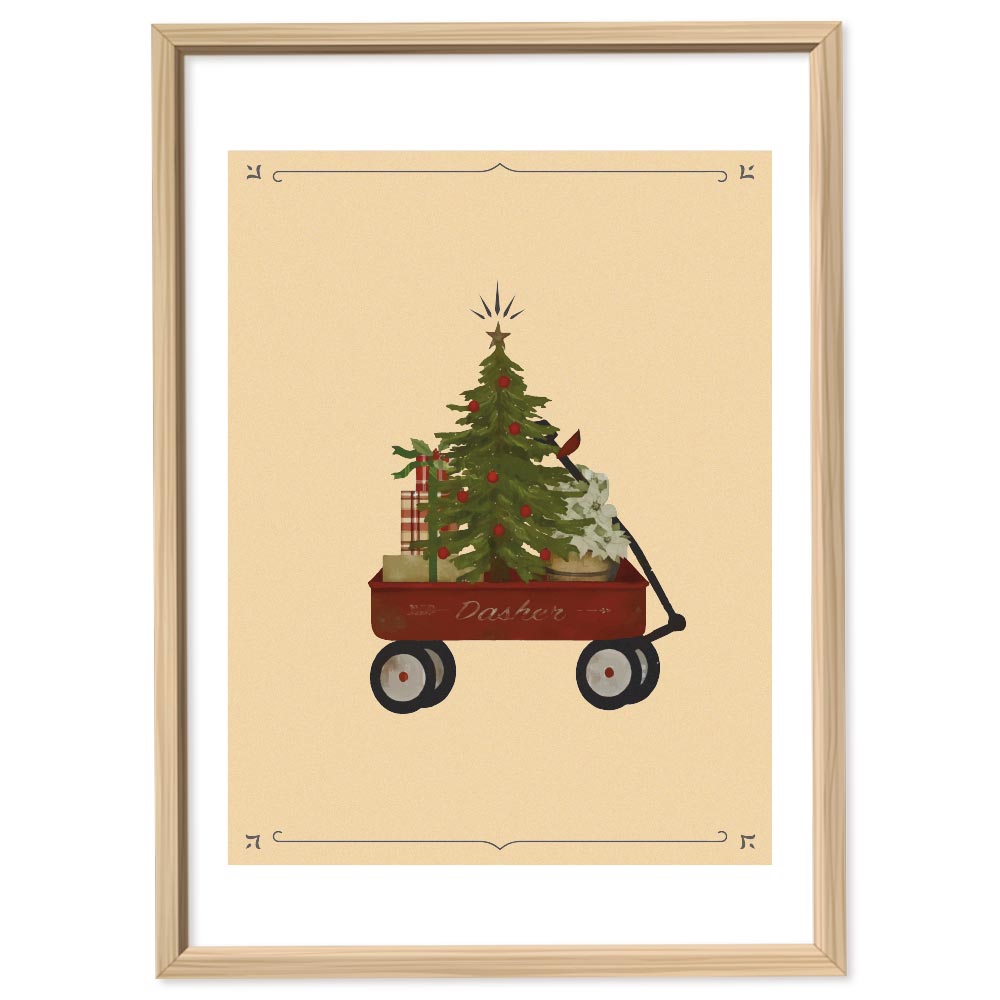 Poster Natalizio Christmas car