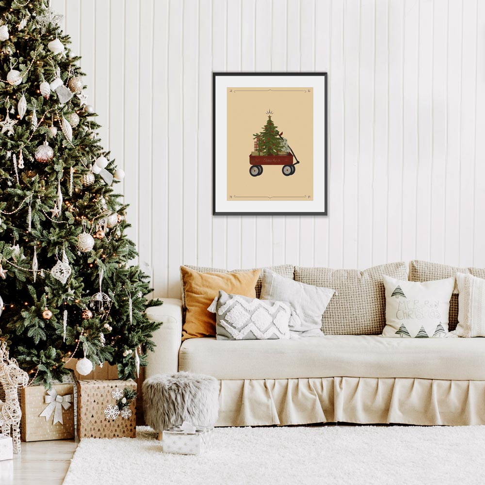 Poster Natalizio Christmas car
