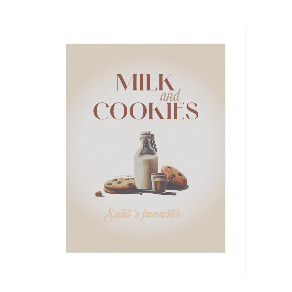 Poster Natalizio Milk and Cookies